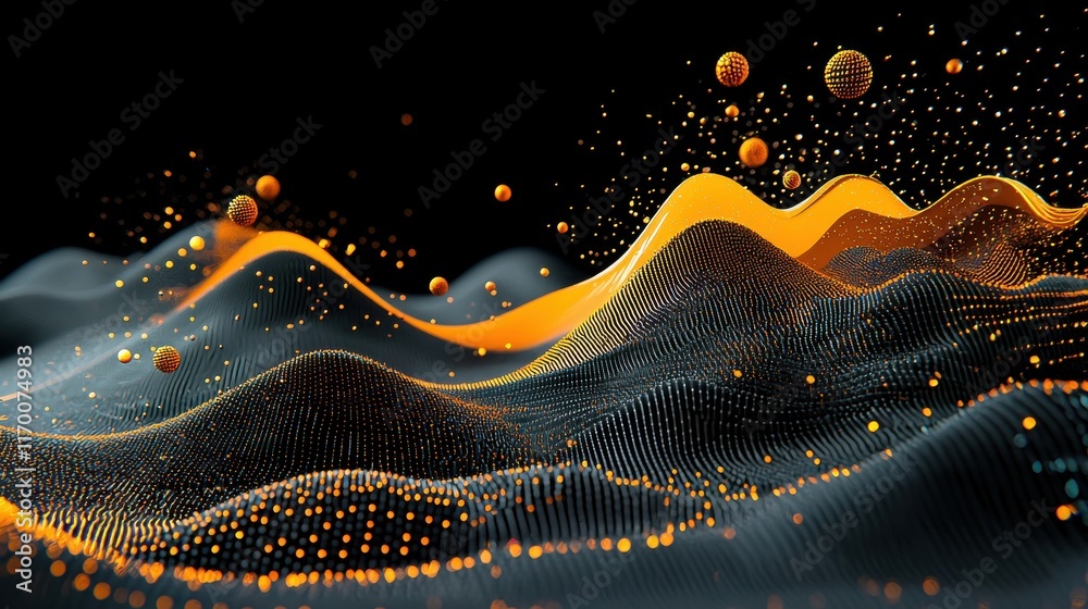 Aufkleber Visualizing trivitino particle interactions quantum physics lab abstract graphics digital space scientific perspective advanced particle dynamics