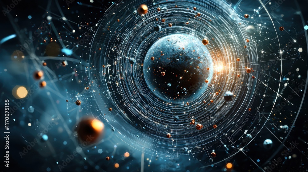 Poster exploring the formation of trivitino particles into a qua standard in cosmic environments through ar