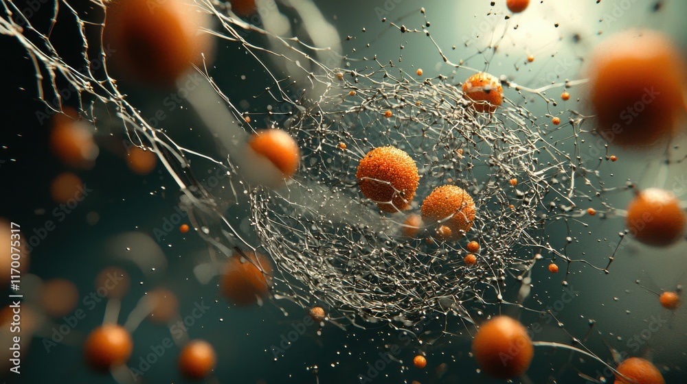 Aufkleber Exploring trivitino particles artistic representation in standard models science lab digital art abstract perspective