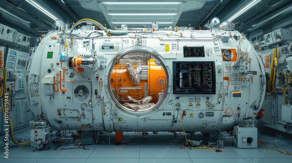 Aufkleber exploring futuristic trivitino particle study high-tech laboratory standards scientific research env