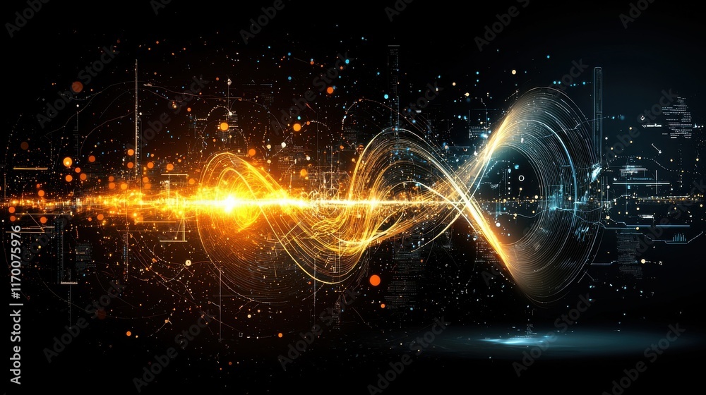 Aufkleber Exploring glowing trivitino particles forming a quantum energy standard in advanced physics research labs