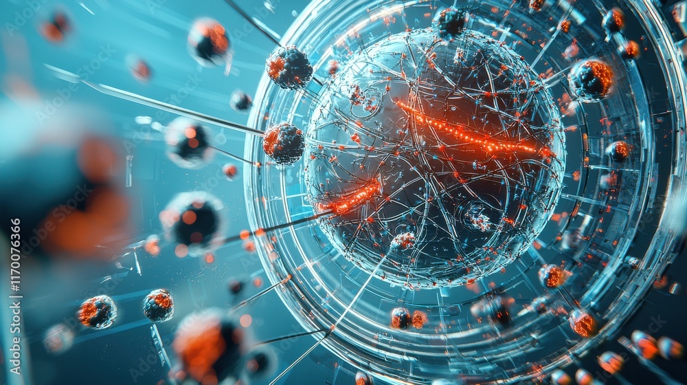 Fototapete Exploring the microscopic structure of trivitino particles in particle standards laboratory environment scientific analysis close-up view particle physics