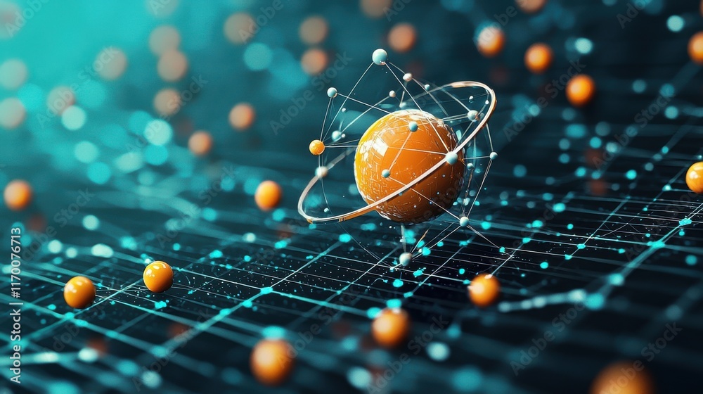 Fototapete Quantum visualization of trivitino particle dynamics standard in a quantum field environment a comprehensive study
