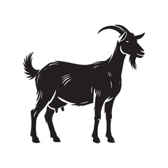 Goat Silhouette Art for Branding and Decoration