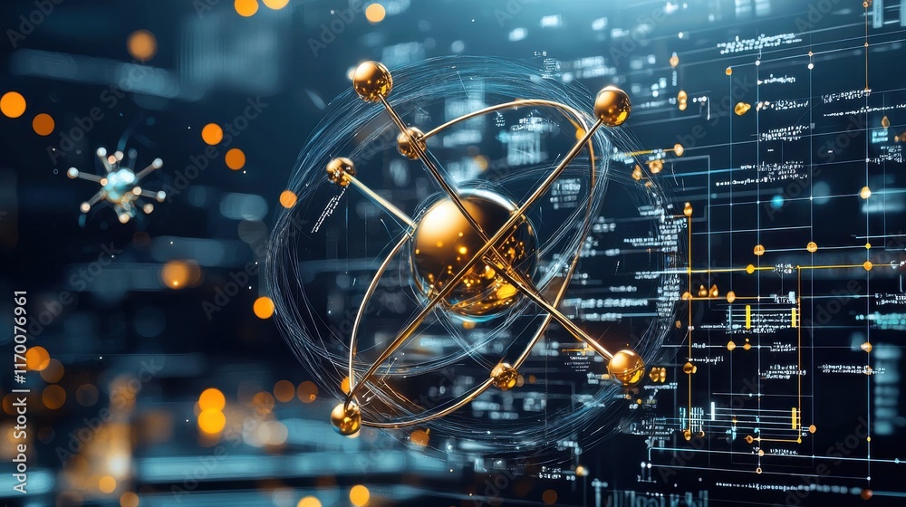 Aufkleber Exploring subatomic interactions of trivitino particles in a theoretical framework a scientific analysis of quantum mechanics