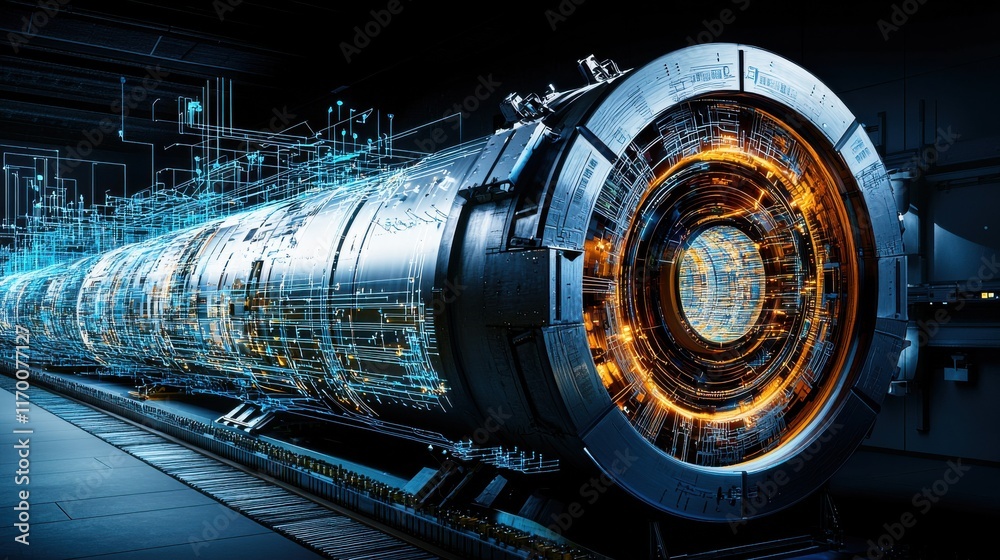 Leinwandbilder Simulation of trivitino particle movement in particle standard laboratory setting scientific research quantum physics perspective