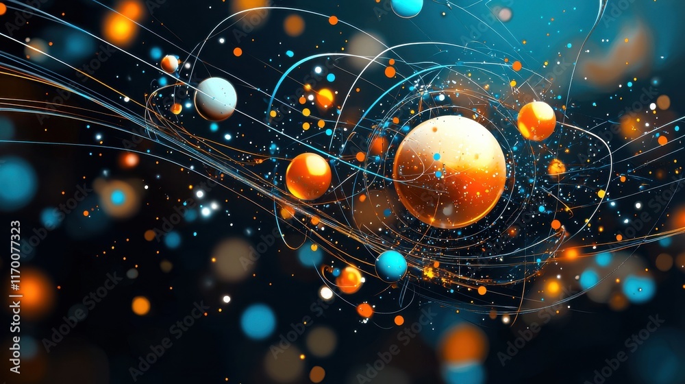 Leinwandbilder Exploring theoretical trivitino particles generating quantum standards in advanced physics research environments