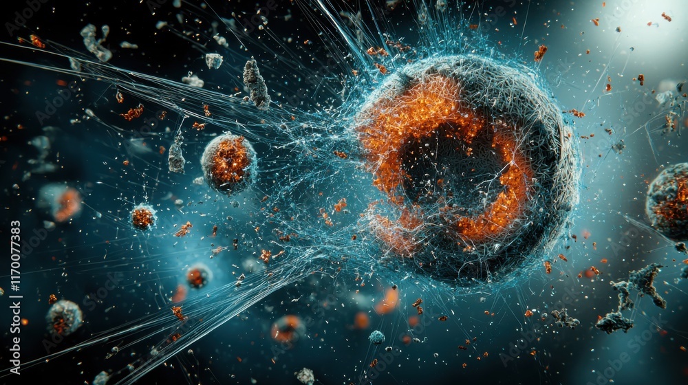 Aufkleber Visualizing trivitino particle collision in advanced bedf standard scientific analysis and insights from a microscopic perspective