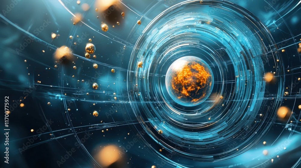 Aufkleber Exploring the trivitino particle surrounded by a halo of quantum flabdd standard in a quantum environment from a scientific perspective