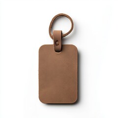 Fototapeta premium a leather tag badge isolated on white background