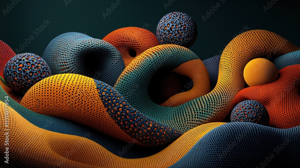 Aufkleber Trivitino particles generating complex patterns in a theoretical framework scientific study abstract environment analytical perspective
