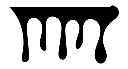 Paint dripping. Dripping liquid. Paint flows. Current paint, stains. Current drops. Flowing liquid. Stencil drops. Paint splatter. Molten. Chocolate drops. Oil drop. Vector illustration