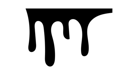Paint dripping. Dripping liquid. Paint flows. Current paint, stains. Current drops. Flowing liquid. Stencil drops. Paint splatter. Molten. Chocolate drops. Oil drop. Vector illustration