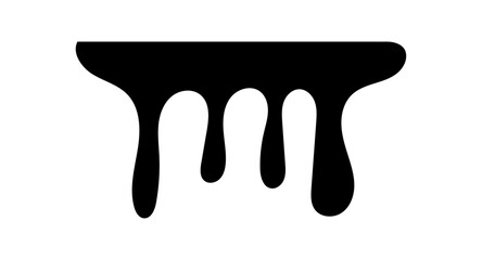 Paint dripping. Dripping liquid. Paint flows. Current paint, stains. Current drops. Flowing liquid. Stencil drops. Paint splatter. Molten. Chocolate drops. Oil drop. Vector illustration