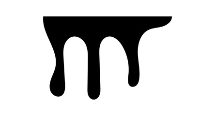Paint dripping. Dripping liquid. Paint flows. Current paint, stains. Current drops. Flowing liquid. Stencil drops. Paint splatter. Molten. Chocolate drops. Oil drop. Vector illustration