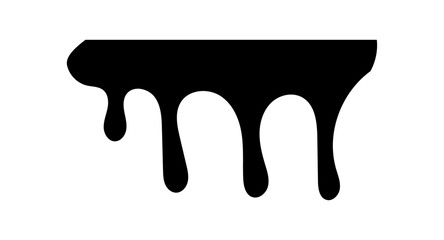 Paint dripping. Dripping liquid. Paint flows. Current paint, stains. Current drops. Flowing liquid. Stencil drops. Paint splatter. Molten. Chocolate drops. Oil drop. Vector illustration