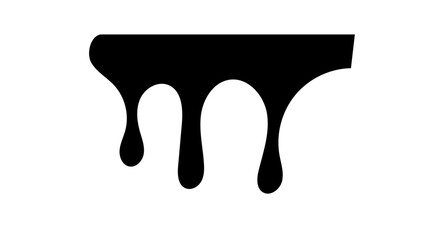 Paint dripping. Dripping liquid. Paint flows. Current paint, stains. Current drops. Flowing liquid. Stencil drops. Paint splatter. Molten. Chocolate drops. Oil drop. Vector illustration