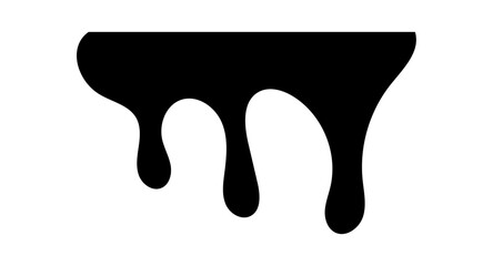 Paint dripping. Dripping liquid. Paint flows. Current paint, stains. Current drops. Flowing liquid. Stencil drops. Paint splatter. Molten. Chocolate drops. Oil drop. Vector illustration