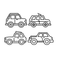 car line icon pack vector graphic design