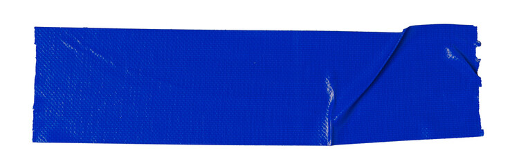 Blue adhesive sticky tapes cutout in transparent background.