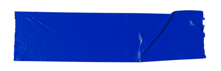 Blue adhesive sticky tapes cutout in transparent background.