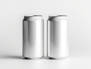 Empty Soda Cans Isolated on White Background for Stock Photo Use with High-Quality Gigapixel Resolution Ideal for Advertisements and Designs