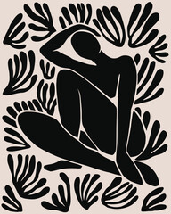 Black human body expression shape vector