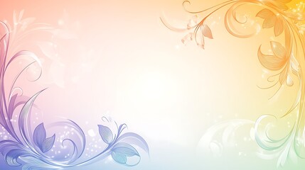Pastel Floral Design Background with Swirls and Soft Hues