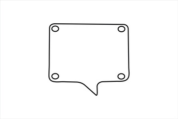 Speech bubble Continuous single Line art design self-drawing style