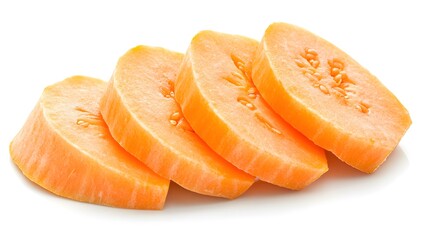 Sliced Carrot Sliced Winter melon isolated on a white background