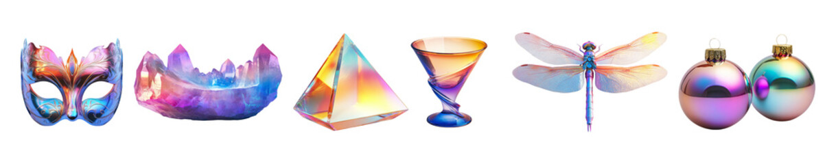 Naklejka premium Colorful 3D Carnival Mask Isolated on White Background