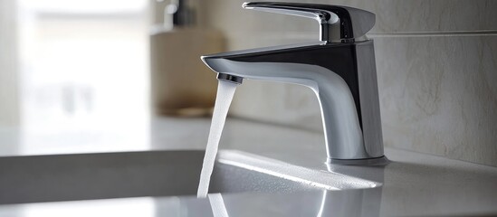 Sleek modern faucet design in a contemporary public restroom highlighting hygiene and accessibility features for user convenience