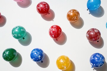 Fototapeta premium Ethereal scene of celebratory balloons blending into dreamy skies