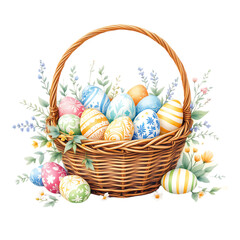 Watercolor Easter Egg Basket