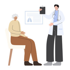 Elderly Medical Check Up The Lungs