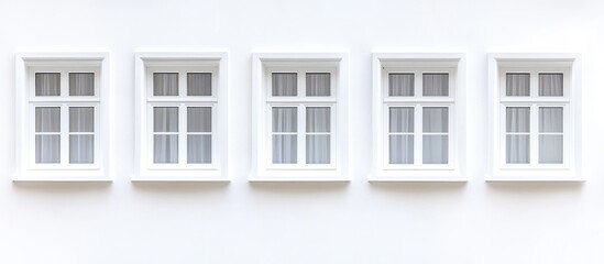 Symmetrical arrangement of modern white plastic windows on a clean background perfect for home improvement and design inspiration