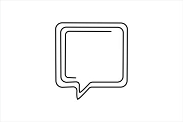 Speech bubble Continuous single Line art design self-drawing style