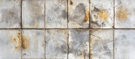 Neglected moldy tiles with visible grooves showcasing deterioration and lack of proper maintenance in a damp environment