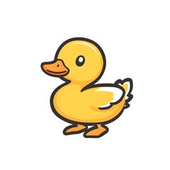 A cartoon-style yellow duckling with a cheerful expression.