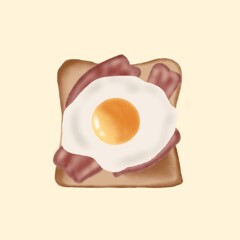 fried egg and bacon