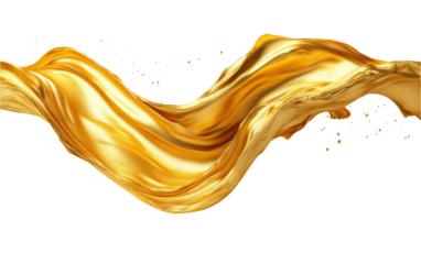 Golden Wave on Transparent Background