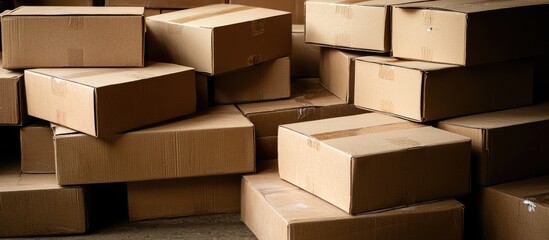 Organized cardboard boxes stacked for efficient transport ideal for relocation planning and moving house preparations.