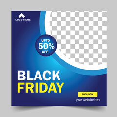 Black friday sale banner design illustration. Black friday sale social media post design. Black friday banner design