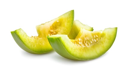 Sliced Capsicum Sliced Winter melon isolated on a white background