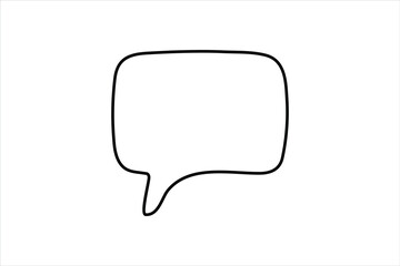 Speech bubble Continuous single Line art design self-drawing style