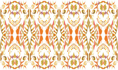 Motifs African boho paisley Floral Ikat pattern embroidery border.great for textiles, banners, wallpapers, wrapping vector design.