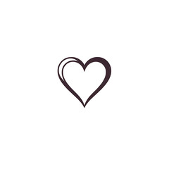 A simple heart icon with clean curves, perfect for health or love concepts, flat style on a white background.