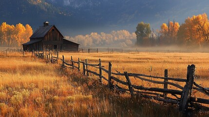 landscape with fence