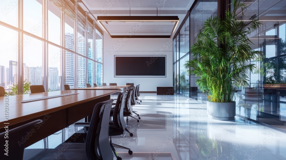 Poster interactive collaborative learning space for professional courses in a modern corporate setting with