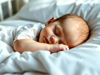 baby sleeping in bed